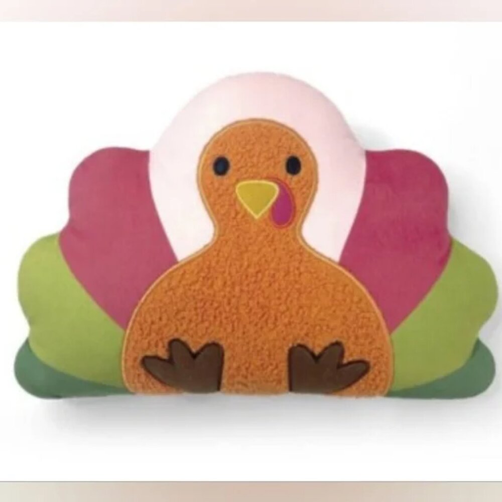 NWT! Cozy RETIRED Thanksgiving Turkey Pillow Fall Harvest Farmhouse Décor Cute!